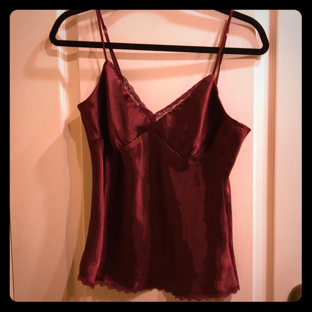 Satin burgundy camisole